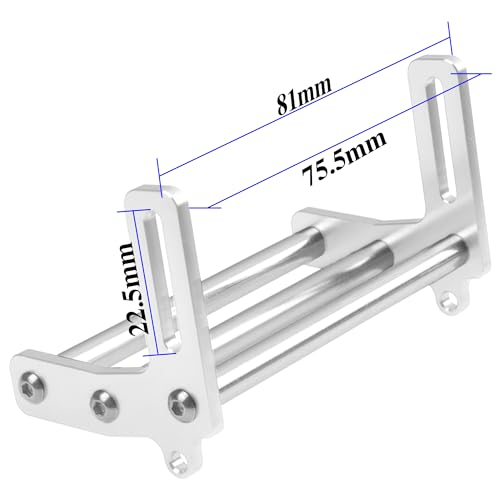 ShareGoo Aluminum Front Bumper Compatible with 1/10 RC Car Crawler Chassis Gspeed LCG TRX4 SCX10 Dodge Power Wagon Cliffhanger Body Shell (Silver) - color: Silver
