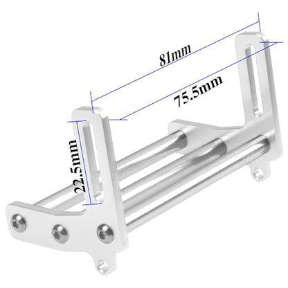 ShareGoo Aluminum Front Bumper Compatible with 1/10 RC Car Crawler Chassis Gspeed LCG TRX4 SCX10 Dodge Power Wagon Cliffhanger Body Shell (Silver) - color: Silver