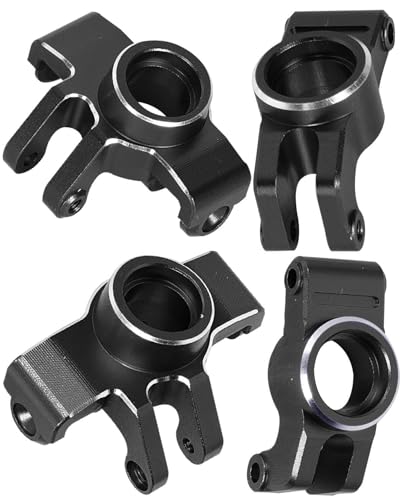 Upgrades Parts for 1/18 Granite Grom Mega 380 Brushed 4x4 Monster Truck RTR,Aluminum Front Steering Block Knuckles & C-Hubs Caster Blocks & Rear Hubs Hops Up,4PCS Black - color: Black(4pcs)