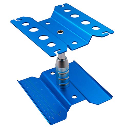 RC Car Work Stand Repair Workstation Aluminum Alloy 360 Degree Rotation Lift Or Lower for 1/8 1/10 1/12 Scale RC Rock Trucks Buggies Crawler Car (Blue)