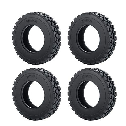 RC-Hub 4pcs RC Rubber Tires Wheels Tires for 1/14 Tamiya Tractor Trucks Trailer RC Car (25mm) - size: 25mm