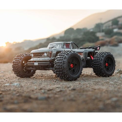 ARRMA RC Truck Outcast 4X4 4S BLX 1/10TH 4WD Stunt Truck RTR (Battery and Charger Not Included), Gunmetal, ARA4410V2T3 - color: Gunmetal