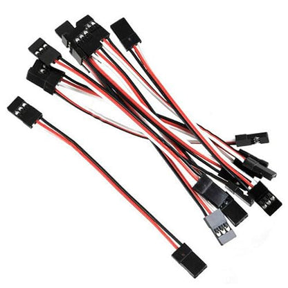 FAVOMOTO 3-Pin Female to Female Servo Extension Cable 10Cm Servo Extension Wire for Rc Car Plane Helicopter Receiver Connection 10 Pcs Set