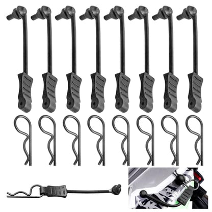 20pcs HobbyPark Universal RC Car Body Clips and Pull Tabs Retainer for 1/10 Traxxas Arrma Axial Losi & All 1/8 Redcat HPI HSP Truck Crawler Buggy Shell R Pins Black - size: 1.4mm Rod Black Clips