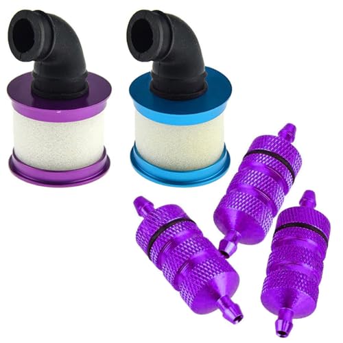 RC Aluminum Nitro Fuel Filter & Aluminum Capped Air Filter Sponge Cover 04104 Upgrade Parts