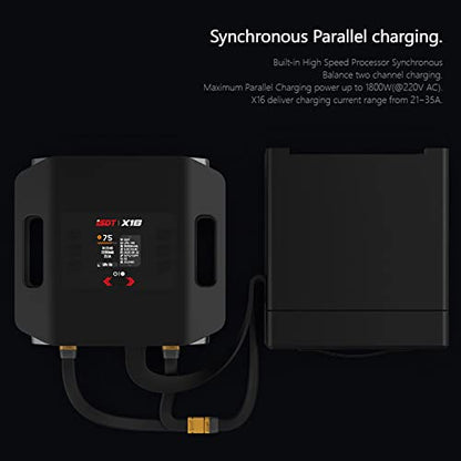 ISDT 16S Lipo Battery Charger X16, 2X1100W, 2X20A Dual Channel Lipo Charger and Discharger,Fast Smart Rc Lipo Balance Charger for Life,LiPo,LiHv,ULiHv Batteries