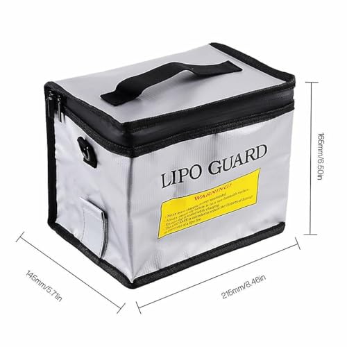 SpeedyFPV Portable Lipo Battery Safety Bag Guard Fireproof Fiberglass Charging Bag (5.75 x 8.5 x 6.5 Inches) - style: 5.75 X 8.5 X 6.5 Inches