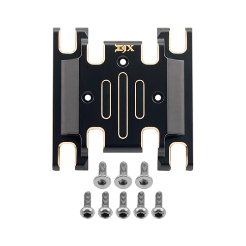 DJX CNC Brass Skid Plate Trasmission Mount for 1/18 HPI Venture18 RC Crawler Car Upgrades Parts (Black)