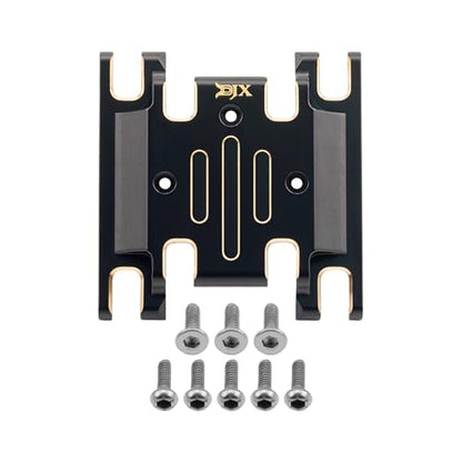 DJX CNC Brass Skid Plate Trasmission Mount for 1/18 HPI Venture18 RC Crawler Car Upgrades Parts (Black)