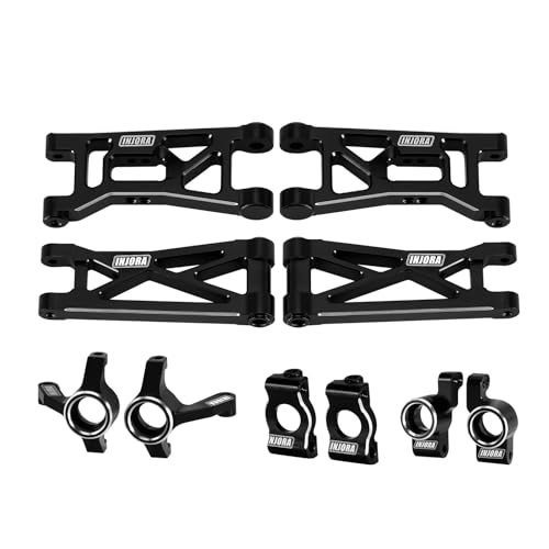INJORA Aluminum Front Rear Suspension Arms, Front Steering Knuckles, Caster Blocks C Hubs and Rear Hubs for Buggy Losi Micro-B/Micro-T Upgrade