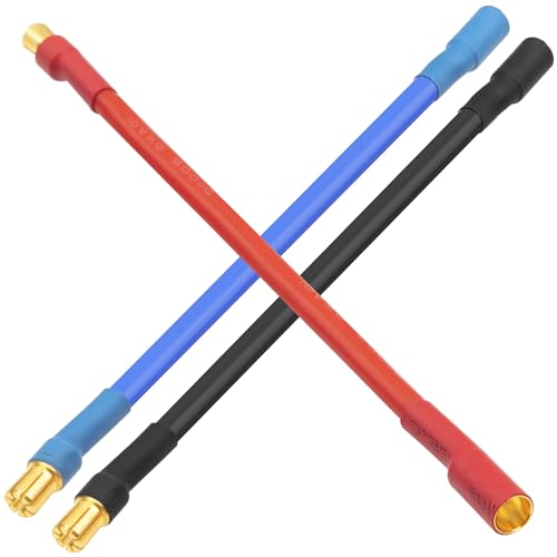 6.5mm Bullet Banana Male to 4.0mm 6.5mm Female Banana Bullet w/ 15CM Extension Cable for RC Car Boat Brushless Motor ESC (6Pcs/Set)