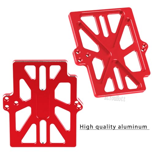 RC Upgrades Part for 1/16 (#107154-1) Mini Maxx 4WD,Tail Wheel/Skid Plate Stainless Steel Chassis/Protective Chassis Dirt Dust Resist Guard Cover/Mount Plate Motor Fixing Mount,Red - color: Red-(for 1/16）