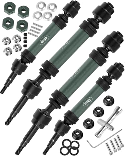 RC Upgrades Part for Stampede Slash Rustler JatO 4X4 VXL/BL-2s,RC #45 Steel CVD Drive Shafts,Harden Front Rear Driveshaft Axles Hops up(4PCS),Replace #9051#9052 Titanium - color: Titanium(4pcs)