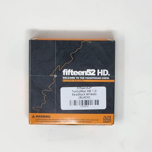 LGRP® FIFTEEN52® TURBOMAC HD Series 1.0" Beadlock Wheels, (Satin Black), 28mm (1.1") x 31mm x 13mm (4 Wheels Per Order) Compatible with 1/24 Scale RC Axial SCX24, Element, Enduro, URUAV, LGF52202