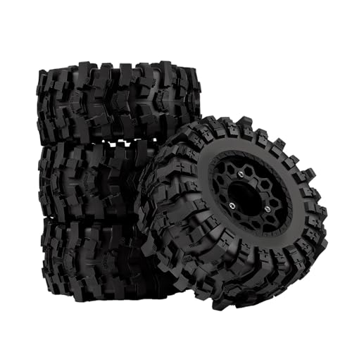 Plastic RC Short Course Truck Wheels and Rubber Tires & 12MM 14MM 17MM Hex Kit for 1/10 Arrma Senton Slash 4×4 2WD for Axial Losi Series Upgrade Part Black - color: Black