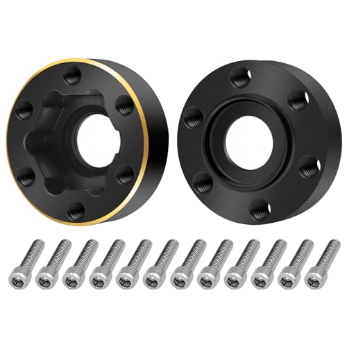 4Pcs RC Brass Weights 12mm Hex Hub Extended Adapters Widen 6mm Counterweights for 1.9inch Beadlock Wheel Rim Compatible with Axial SCX10 90046 Redcat TRX4 Gen7 D90 CC01 1/10 RC Crawler (6mm) - color: 6mm
