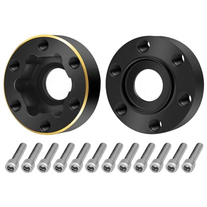 4Pcs RC Brass Weights 12mm Hex Hub Extended Adapters Widen 6mm Counterweights for 1.9inch Beadlock Wheel Rim Compatible with Axial SCX10 90046 Redcat TRX4 Gen7 D90 CC01 1/10 RC Crawler (6mm) - color: 6mm