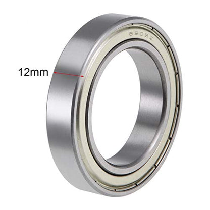 uxcell 6908ZZ Deep Groove Ball Bearings Z2 40mm x 62mm x 12mm Double Shielded Carbon Steel 2pcs - size: 40mmx62mmx12mm