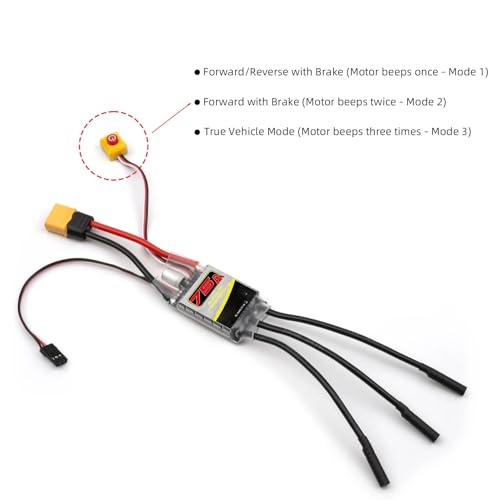 75A Brushless ESC, Electronic Speed Controller LiPo Sensorless Brushless Motor for RC Car Truck Boat Model