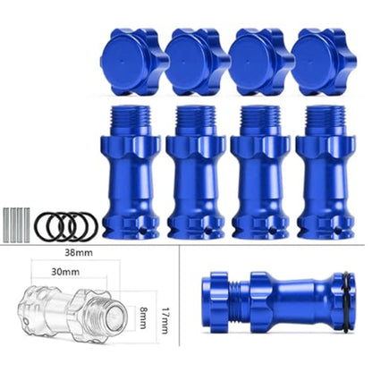 Aluminum 17mm Wheel Hub Hex 30MM Extension Adapter with Pins + O Ring for 1/8 HSP RC Hobby Car Buggy Monster Truck 2 Sets(Navy Blue) - color: Navy Blue