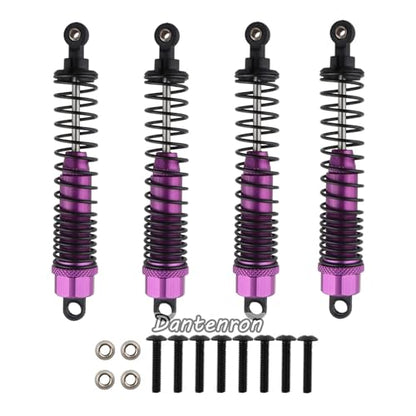 4Pack 1/10 RC Truck Car Adjustable Shock Absorber Damper 108004 Upgrade Parts 108mm Oil 108mm Oil Adjustable Alloy Aluminum Shock For 1:10 HSP 94188 94108 94111 Redcat Volcano (Purple) - color: Purple
