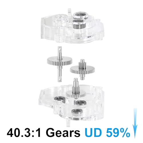 INJORA Acrylic Complete Transmission with Underdrive Gears for 1/18 TRX4M - size: 40.3/1