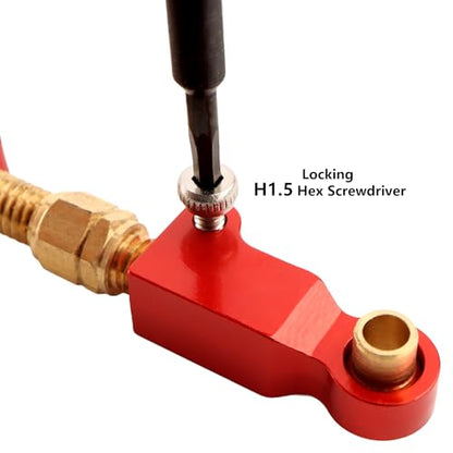 2 Pieces H14BM Upgrade Steering Linkage RC Car Accessories Adjustable Pull Rod Linkages Arm Tie Rod,Replacement Spare Parts for 1/14 Scale H14BM 14210 JC14EP HP474 HP141S Trucks (Red)