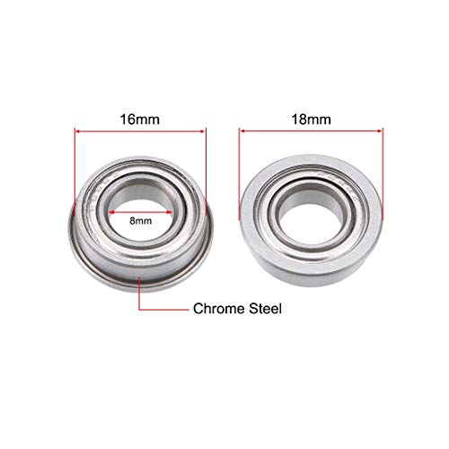 F688 F688-ZZ F688ZZ F628/8ZZ Flanged Flange Deep Groove Ball Bearings 8x16x5mm - size: F688ZZ 8x16x5