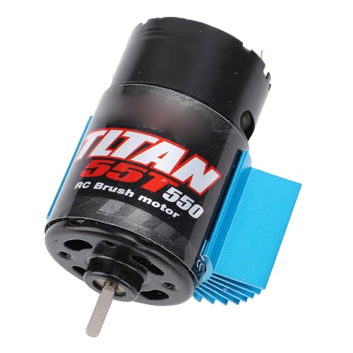 Alomejor 550 RC Car Motor, Brushed Motor with Cooling Fan and Heat Sink, for Axial SCX10 HPI JL 90046 Slash 1:10 RC Crawler (55T) - size: 55T