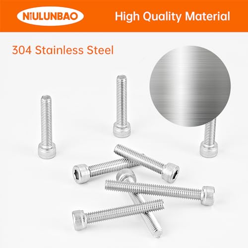 M6 x 30mm 35mm 40mm 45mm 50mm Hex Socket Head Cap Screws Bolts 304 Stainless Steel Metric Machine Allen Hex Drive, Fully Threaded, Assortment Kit 40PCS - size: M6 x 30/35/40/45/50mm (40PCS)