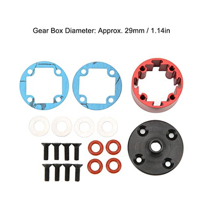 RC Differential Carrier Case Aluminum Alloy Diff Case 29mm Red Gear Box Cover for 7 8 Direct Replacement with Enhanced Durability and Extreme Load Performance