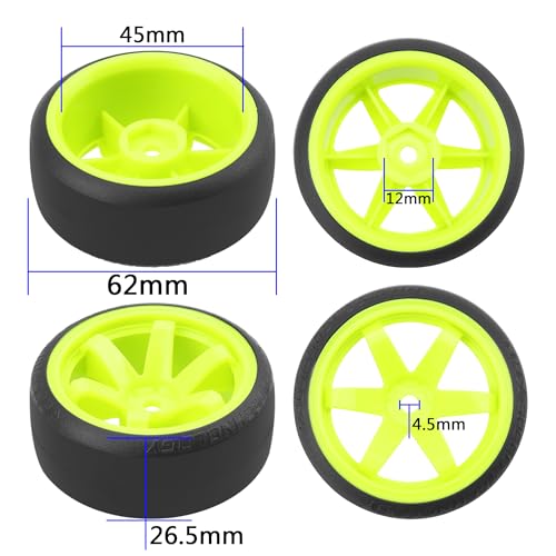OD62mm Hard Plastic RC Drift Car Tires & Wheel Rims 12mm Hex Tyre & 4PCS/Set 1/10 Drift Car Tires,62mm Hard Plastic Tires & Wheel Rims 12mm Hex
