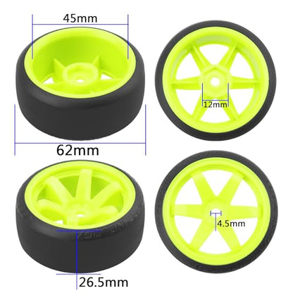 OD62mm Hard Plastic RC Drift Car Tires & Wheel Rims 12mm Hex Tyre & 4PCS/Set 1/10 Drift Car Tires,62mm Hard Plastic Tires & Wheel Rims 12mm Hex