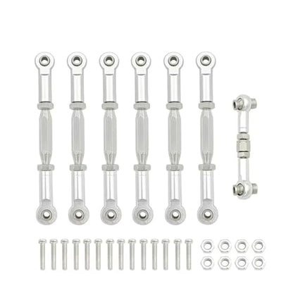 For Traxxas For Slash 4X4/2WD 1/10 1 Set Aluminum Turnbuckle Camber Link End Adjustable Kit RC Car Upgrade Parts Models(Silver) - color: Silver