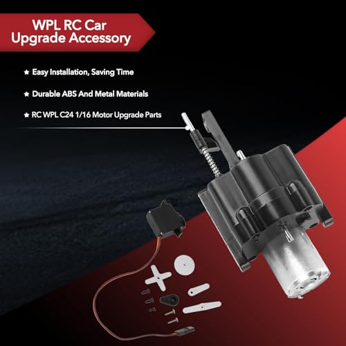 WPL Motor Upgrade Kit with 2-Speed Gearbox & High-Torque Servo ABS Transmission System for 1/16 Scale RC Cars Compatible with WPL C14 C24 C34 Models, Heavy Duty Replacement Parts