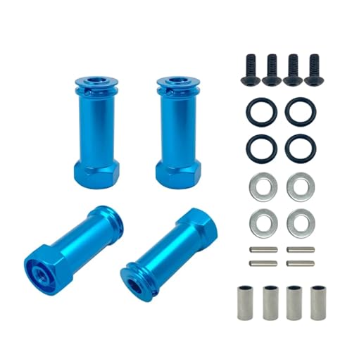 RC Car Accessories for Wltoys 12428-ABC 12429 12423-ABC 12423 1/12 rc Car Parts 12mm Aluminum Wheel Hex Hub Adapters Long 30mm Adaptor Extension Combiner Coupler - color: Sky Blue