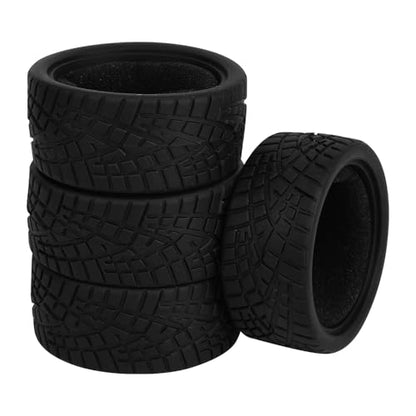 4pcs RC 1/10 On Road Slick Tire Rubber Tyre Fit for 1:10 Touring Drift Car HSP Tamiya HPI Kyosho Flating Car (2.56"x1.06"(65mmx27mm)) - size: 2.56"x1.06"(65mmx27mm)