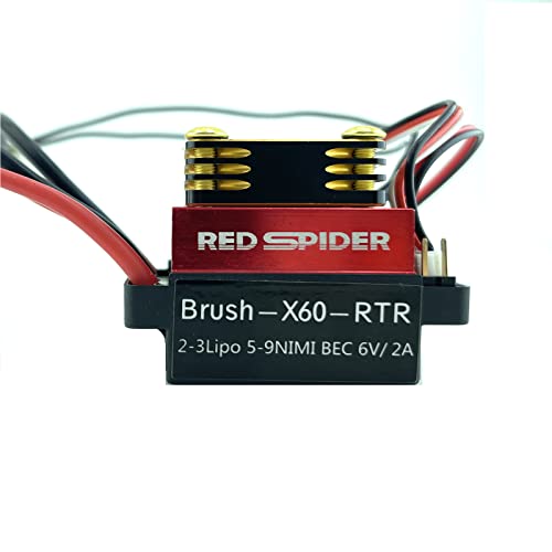 Lifehead 28000RPM Motor and ESC Cooling Fan Cooler RC Aluminum Cooling Fan for RC car 1/8 1/10 1/12 Scale 540 550 and Other Brushed/brushless Motors (red + Gold) 25 * 25mm - color: Gold (25*25*10mm)