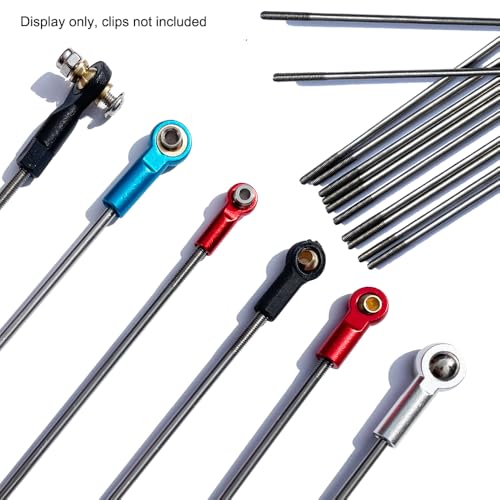 10Pcs M2 9.84" Pushrod Connector 304 Stainless Steel Rod Linkage for RC Model Airplane Helicopter Boat Car DIY Parts