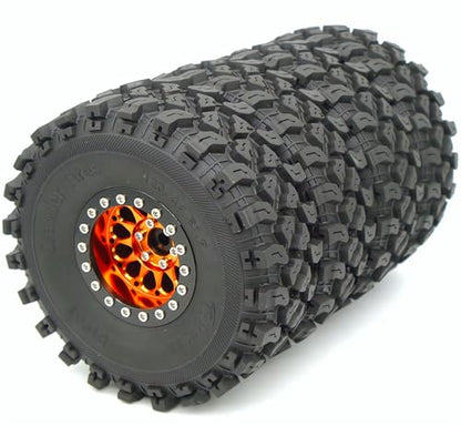 RC 1.9 Beadlock Wheels Negative Offsets 8mm and Tires for 1/10 SCX10 SCX10 SCX10 Pro TRX4 TRX6 Gen7/8 RC Crawler Remote Control Car Upgrades Aluminum 1.9 Wheel Rims (Orange Black) DK - color: Orange Black