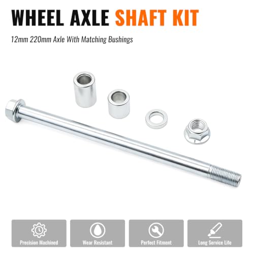 Minho 12mm 220mm Front Rear Axle with Bush 30mm 20mm 5mm Fit for PIT PRO Dirt Bike Scooter QUAD ATV - size: 12-220mm