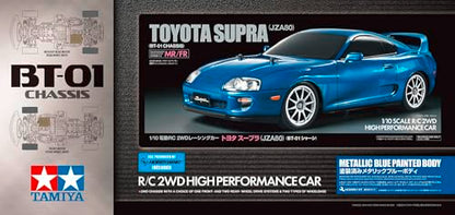 TAMIYA 47505 1:10 RC Toyota Supra (JZA80) BT-01 2WD - Remote Controlled Car, RC Vehicle, Model Building, Pre-Painted Body, Hobby, Crafts, RC Model Making