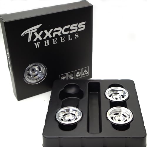 Offsets -2 Aluminum 1.0 Aluminum Beadlock Wheels Rims for 1/18 1/24 RC Crawler Car 4PCS (Silver) FK - color: Silver