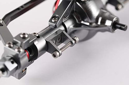 1:10 Rock Crawler Axle, Aluminum Alloy Front and Rear Axle for Axial SCX10 RC Crawler Car (Titanium) - color: Silver