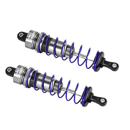 KingVal Replacement Aluminum 92mm Front and 105mm Rear Shock Absorber Damper Combo Compatible with 1:10 Scale Traxxas Slash 2WD/4X4 1/10 Maxx TRX-4 Axial SCX10 Redcat Ascent Fusion (Gray)