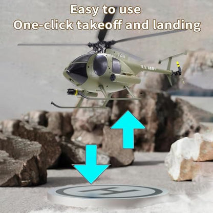 Remote Control Helicopter, C189 MD500 RC Helicopter Model, 1/28 Scale 4CH Single-Rotor Helicopters with 6-Axis Gyro and Brushless Motor, 2.4GHz RC Aircraft for Adults, 2 Batteries (Green) - color: Green