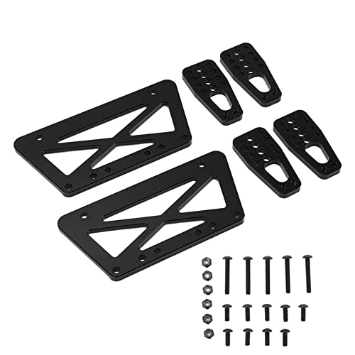GLOGLOW Nan Alloy Chassis Lift Plate Set, Aluminum, Strong and Sturdy for Climbing Cars, Easy Installation for Axial SCX10 1/10 RC Car Model Accessories (Black)