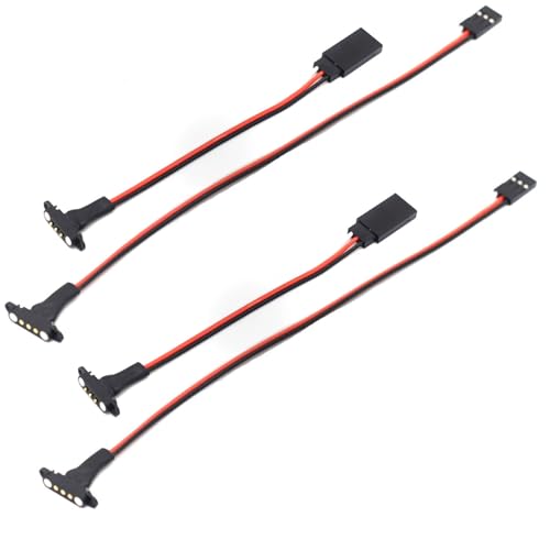 2sets 3Pin Magnetic Snap-on JR Extension Cable for RC Cars Models,Trucks Robotics DIY Electronics,Remote Control lamp Group Magnetic Suction Extension Cable,Quick disassembly Connector (20cm-2 Sets) - size: 20cm-2 sets