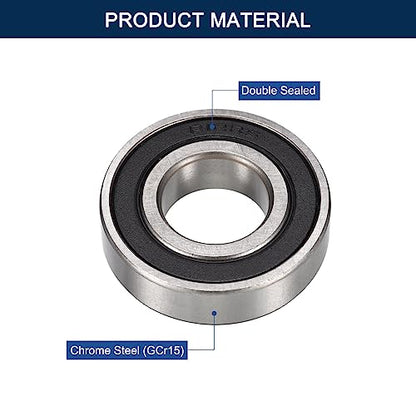 R12-2RS Deep Groove Ball Bearings, ID 3/4" x OD 1-5/8" x Width 7/16" Double Rubber Sealed Ball Bearing Pre-Lubricated Chrome Steel Z2 Lever 10pcs - size: R12-2RS 3/4"x1-5/8"x7/16"