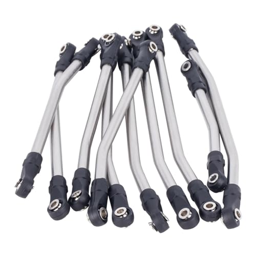 10Pcs Stainless Steel Links Rod Set with Ball End 313/324mm Wheelbase for 1/10 RC Crawler Car Axial SCX10 II 90046 Upgrade Parts(324mm) - color: 324mm